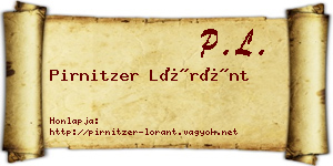 Pirnitzer Lóránt névjegykártya